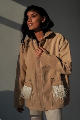 Женское пальто Перья 3763, фото